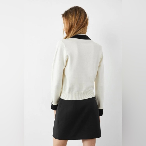 J.ING Adelyn Ivory V Neck Pocketed Cotton Blend Sweater Cardigan One Size NWT - Picture 7 of 8